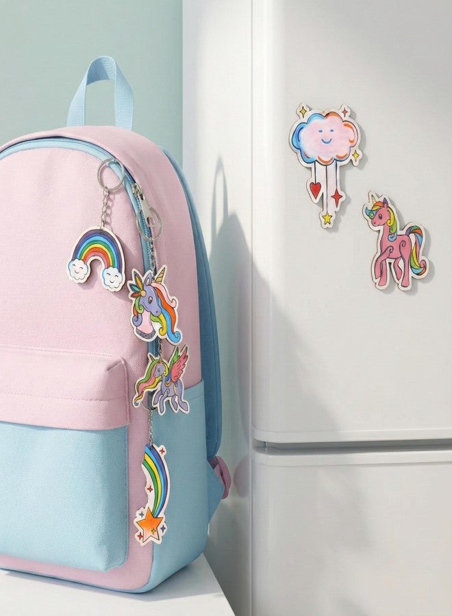 HOBBY INDIA DIY Keychain Fridge Magnet Painting Kit for Kids & Adult | Creative Art & Craft Set Gift for Girls & Boys | Cute Resin Activity Key Chain Making | Fun Birthday & Home Decor (Unicorn) - Image 2